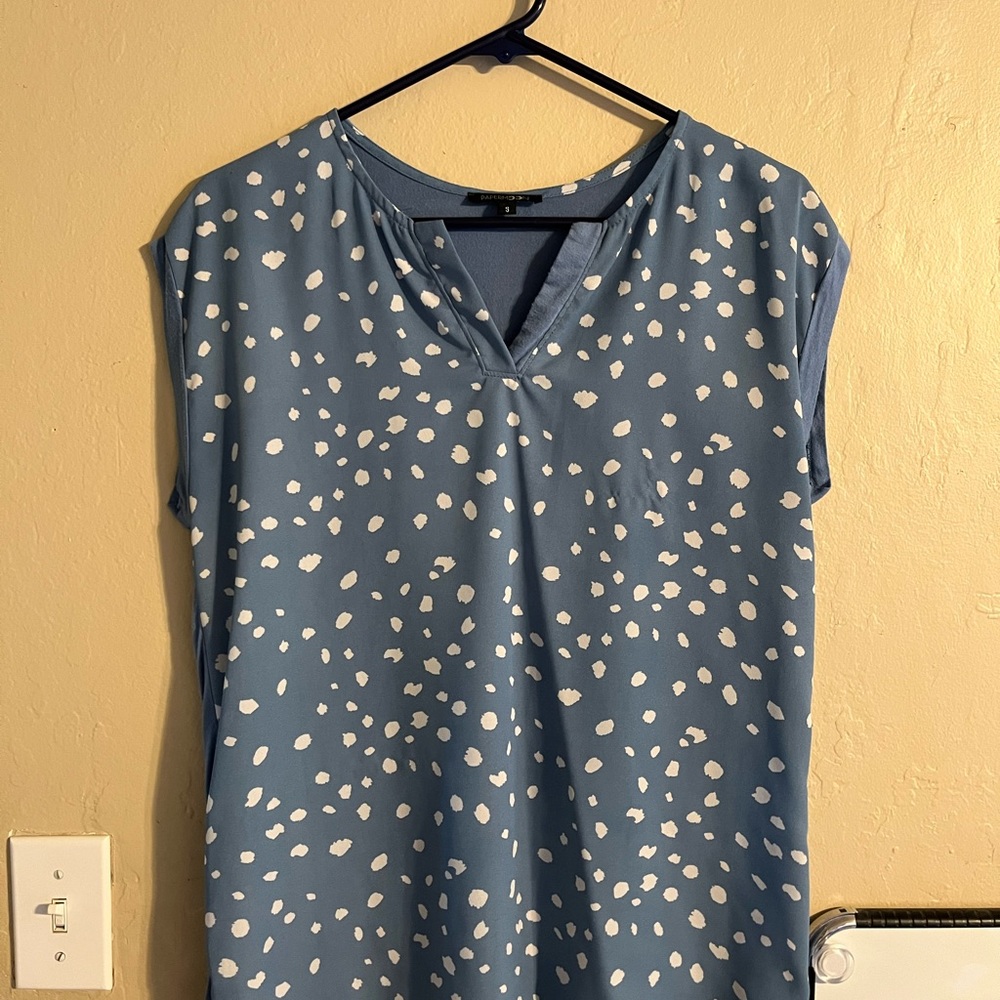 Mixed material blouse